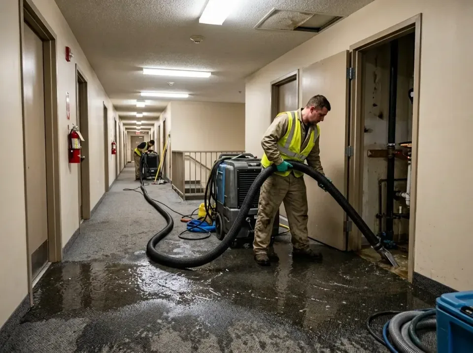 multi-unit-apartment-hallway-f-005 — frequently asked questions, Emergency Burst Pipe Water Extraction & Removal in Womelsdo…